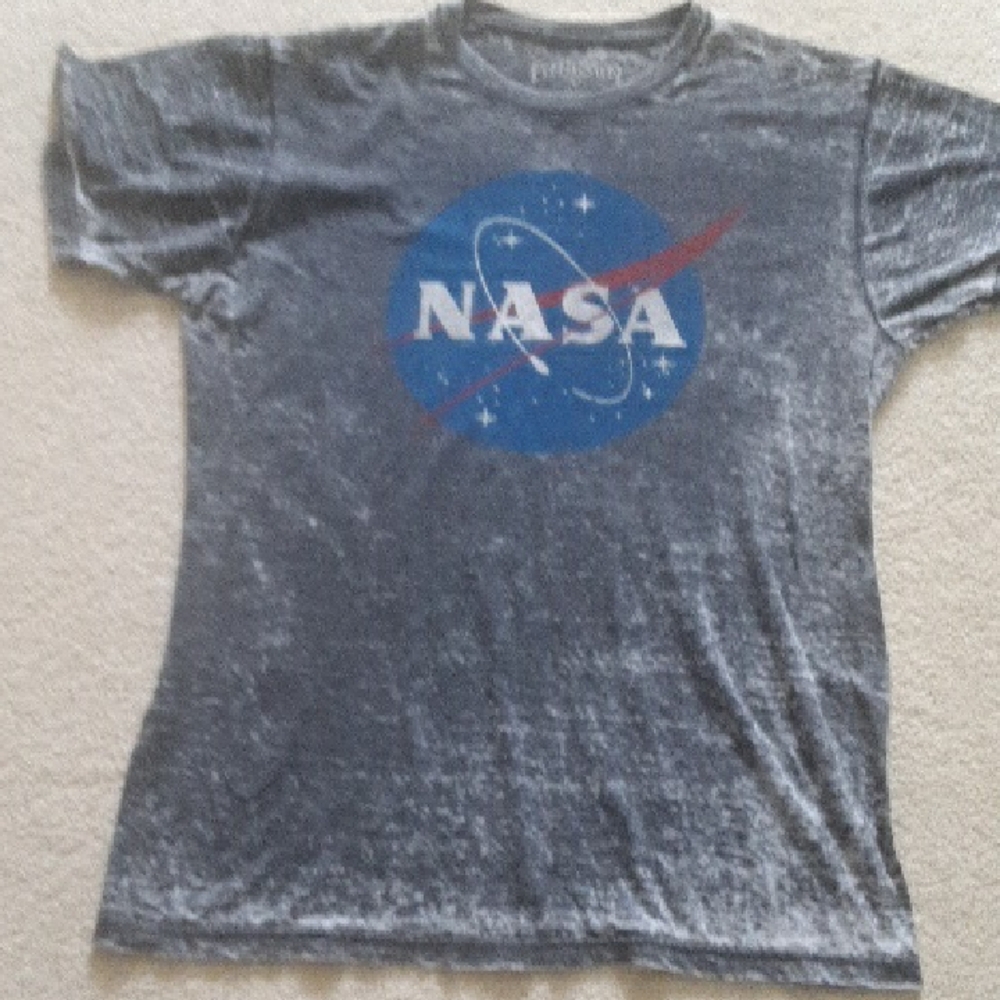 Affliction Kids Gray NASA Logo Tee with Blue Emblem
